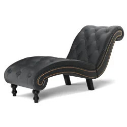 Relaxliege Leder schwarz