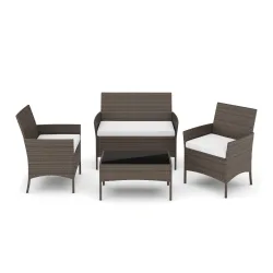 Gartenset Rattan MOLDE braun/beige