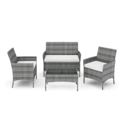 Gartenset Rattan MOLDE grau/beige