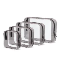 Kulturbeutel Necessaire Set 4-teilig transparent