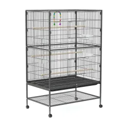 Vogelkäfig 79 x 52 x 135 cm schwarz