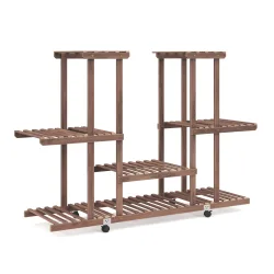 Pflanzenregal Holz 114 x 33 x 80 cm natur