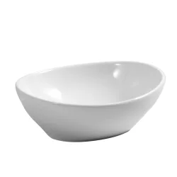 Waschbecken Keramik oval 40 x 33 cm weiss