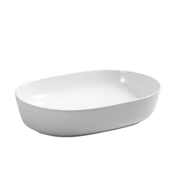 Waschbecken Keramik 60 x 40 cm weiss