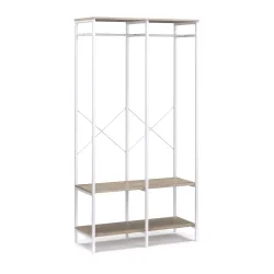 Garderobe Kleiderständer 94 x 180 cm weiss/braun