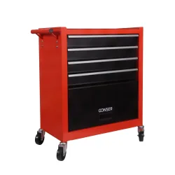 Werkstattwagen Rollwagen mit 4 Schubladen orange/schwarz