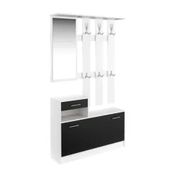 Garderobe Set EVEREST 2-teilig weiss/schwarz