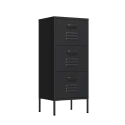 Kommode Metall KLAUS 3 Schubladen 42 x 101 cm schwarz