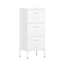 Kommode Metall KLAUS 3 Schubladen 42 x 101 cm weiss