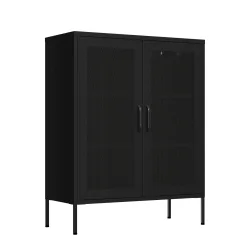Kommode Metall BRANDO 80 x 101 cm schwarz