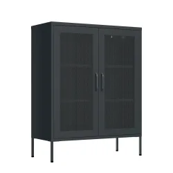 Kommode Metall BRANDO 80 x 101 cm anthrazit