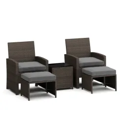 Gartenmöbel Set Rattan EREN braun/anthrazit