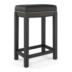 Barhocker Leder CASIMIRO schwarz