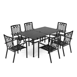Gartenmöbel Set FREDERICO 7-teilig schwarz