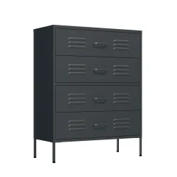 Kommode Metall KLAUS 4 Schubladen 80 x 101 cm anthrazit