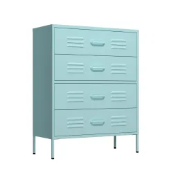 Kommode Metall KLAUS 4 Schubladen 80 x 101 cm mint