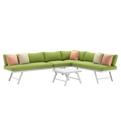 Lounge CALVI multifunktional grün/weiss