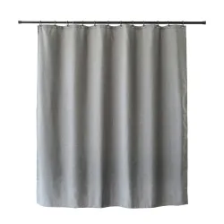 Duschvorhang 182 x 182 cm Leinen grau