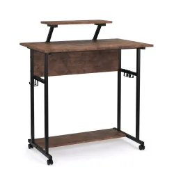 Schreibtisch Vintage BONITA auf Rollen mit Monitoraufsatz 80 x 50 x 90 cm