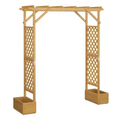 Rosenbogen Holz mit Pflanzenkasten 208 x 220 cm