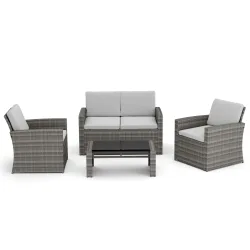 Gartenset Rattan MILENA grau