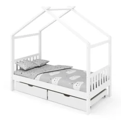 Kinderbett BEMBY mit 2 Schubladen 80 x 160 cm weiss