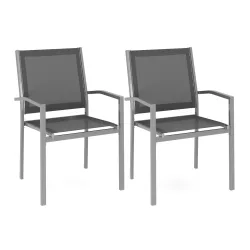 Gartenstuhl ZILLY 2er Set anthrazit