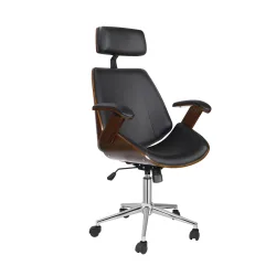 Bürostuhl Leder WINDSOR braun/schwarz