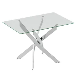 Esstisch Glas ECLIPSE 110 x 70 cm silber