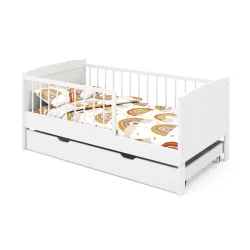 Kinderbett RAYA mit Schublade 70 x 140 cm weiss