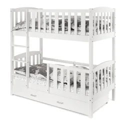 Etagenbett JOHNNY mit Stauraum 80 x 160 cm weiss
