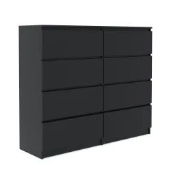 Kommode TALA 8 Schubladen 119 x 100 cm schwarz
