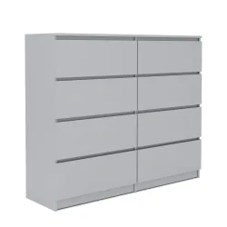 Kommode TALA 8 Schubladen 119 x 100 cm grau