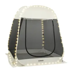Pop-Up Pavillon LED 2-3 Personen 2 x 2 m transparent/schwarz