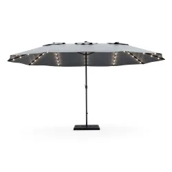 Doppel-Sonnenschirm OZE mit LED 460 x 270 cm anthrazit