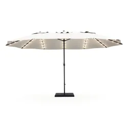 Doppel-Sonnenschirm OZE mit LED 460 x 270 cm weiss
