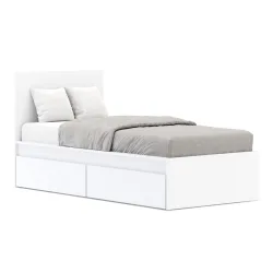 Bett mit 2 Schubladen RIGI 90 x 200 cm weiss