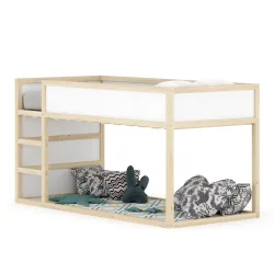 Kinderbett Hochbett BOSWIL 90 x 200 cm 2-in-1 natur/weiss