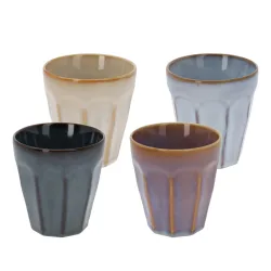 Becher Steingut 4er Set 250 ml