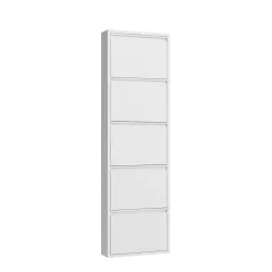 Schuhschrank Metall ROMEO 50 x 169 cm weiss