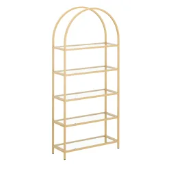 Bücherregal Glas TYRO 83 x 183 cm gold