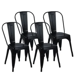 Esszimmerstuhl Metall METALUXE 4er Set schwarz