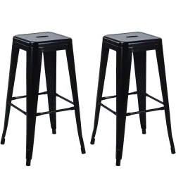 Barhocker Metall METALLIX 2er Set schwarz
