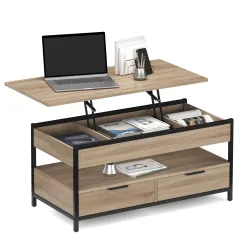 Beistelltisch WOODEDGE mit Stauraum 100 x 50 x 48 - 62 cm braun