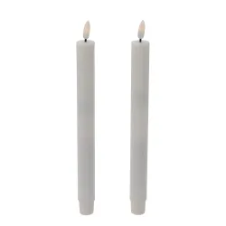 LED Tischkerze 2er Set 25 cm weiss
