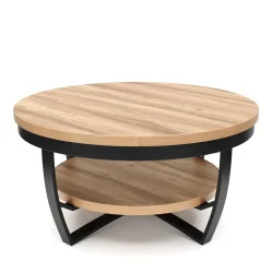 Beistelltisch SERENITY rund 65 x 32 cm braun/schwarz