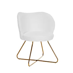 Sessel Teddy SHELDON weiss/gold