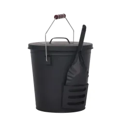 Ascheeimer mit Deckel und Schaufel 19L