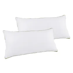 Kopfkissen 2er Set 80 x 40 cm weiss/gold