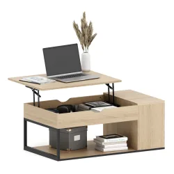 Beistelltisch SIERRA mit Stauraum 100 x 55 x 37 - 55 cm braun